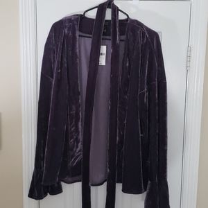 Purple velvet nwt f21 contemporary cardigan